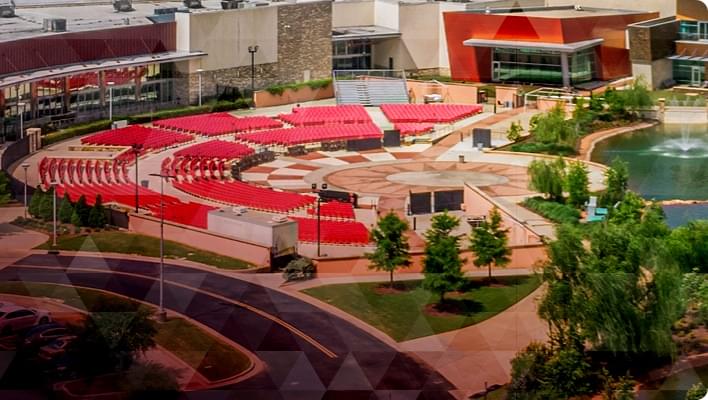 An aerial view of the Wind Creek Atmore Amphitheater.