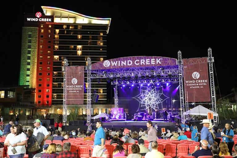 View from the crowd at the Wind Creek Atmore amphitheater 