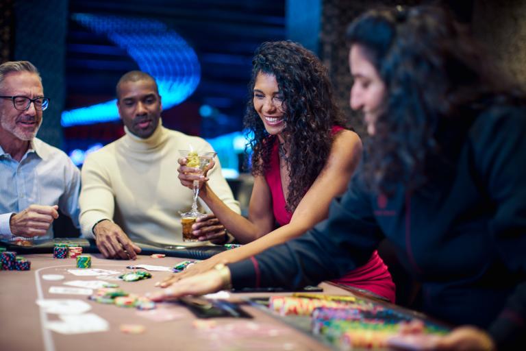 Group of people playing poker