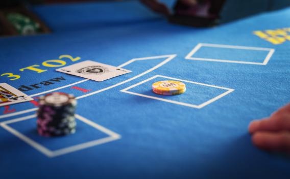 A bet placed on a Baccarat table