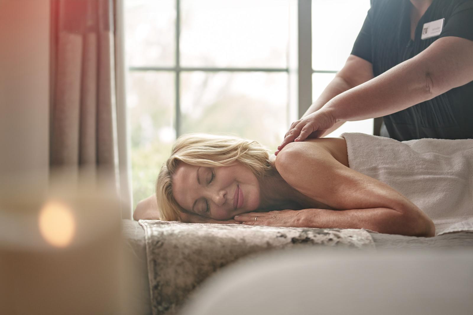 Woman enjoying a massage