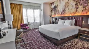 Deluxe King Bed with a view of the Bethlehem Steel Corporation