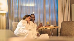 A couple having a breakfast