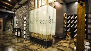 A relaxing spa environment with plenty of towels available